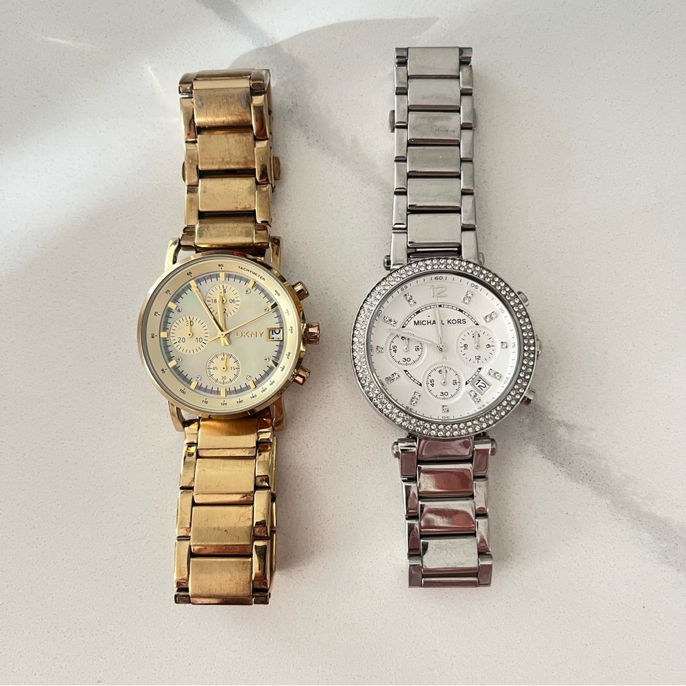 Gold DKNY and Silver MICHAEL KORS Watches bundle